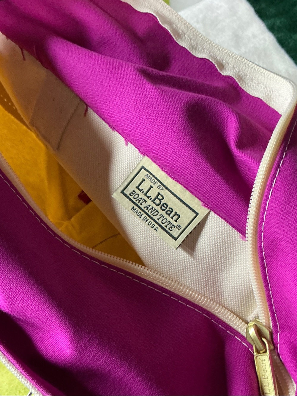 L.L. Bean Canvas Tote with Pink Trim - Picture 6 of 12